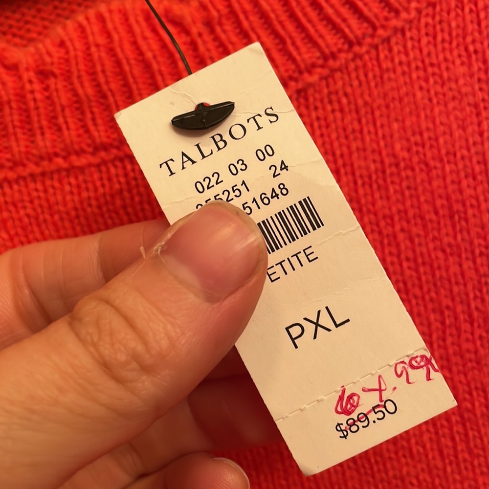 NWT Talbot’s Scalloped Edge Long Sleeve Sweater - Picture 4 of 5